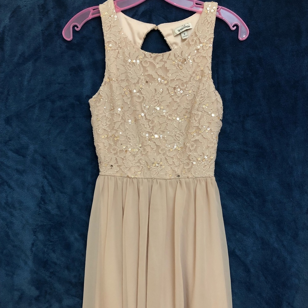 Beige Sequin Dress